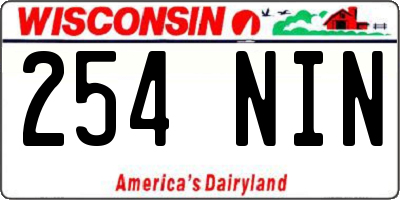 WI license plate 254NIN