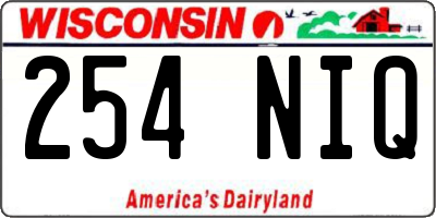 WI license plate 254NIQ