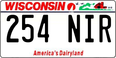 WI license plate 254NIR