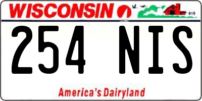 WI license plate 254NIS