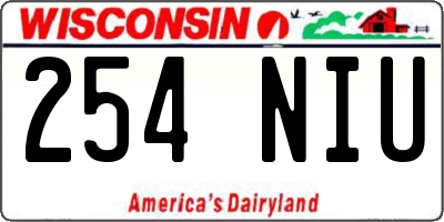 WI license plate 254NIU