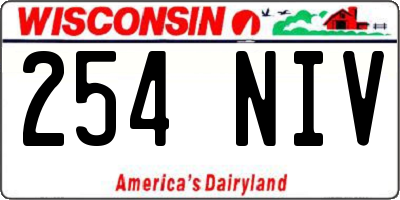 WI license plate 254NIV