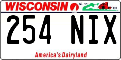 WI license plate 254NIX