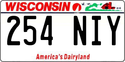 WI license plate 254NIY