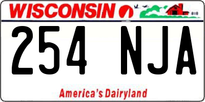 WI license plate 254NJA