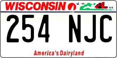 WI license plate 254NJC