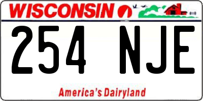 WI license plate 254NJE