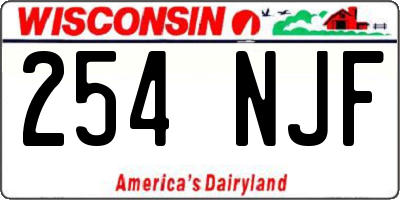 WI license plate 254NJF