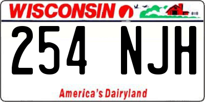 WI license plate 254NJH