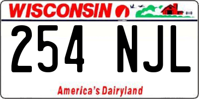WI license plate 254NJL