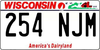 WI license plate 254NJM