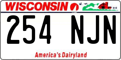 WI license plate 254NJN