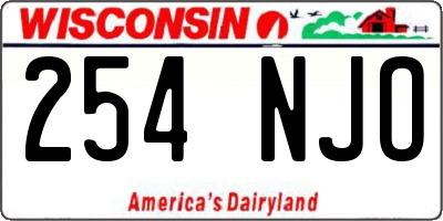 WI license plate 254NJO