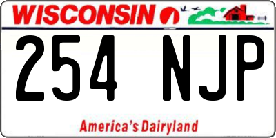 WI license plate 254NJP
