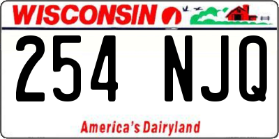 WI license plate 254NJQ