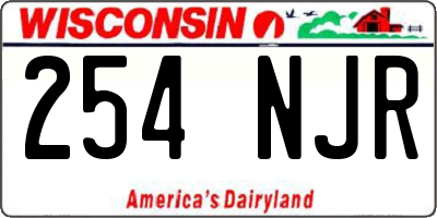 WI license plate 254NJR