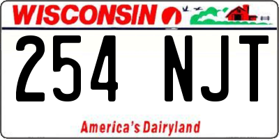 WI license plate 254NJT