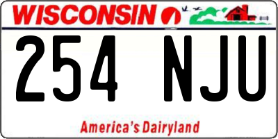 WI license plate 254NJU