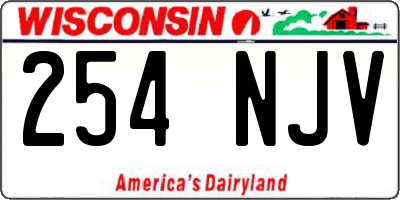 WI license plate 254NJV