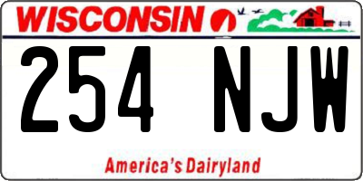 WI license plate 254NJW