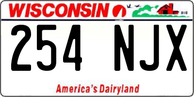 WI license plate 254NJX