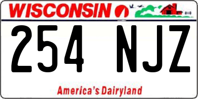 WI license plate 254NJZ