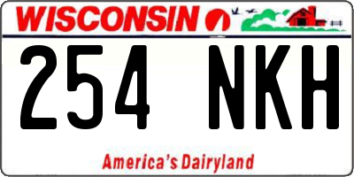 WI license plate 254NKH