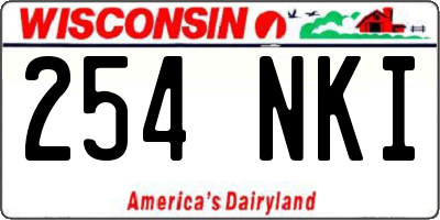 WI license plate 254NKI