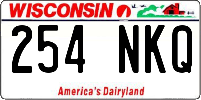 WI license plate 254NKQ