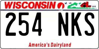 WI license plate 254NKS