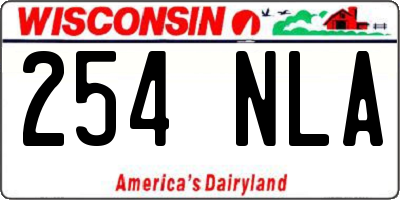 WI license plate 254NLA