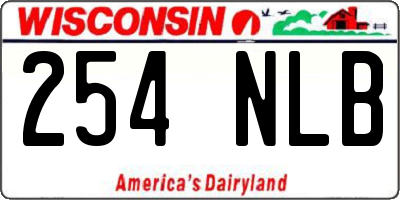 WI license plate 254NLB