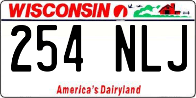 WI license plate 254NLJ