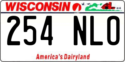 WI license plate 254NLO