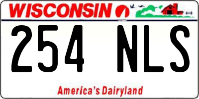 WI license plate 254NLS