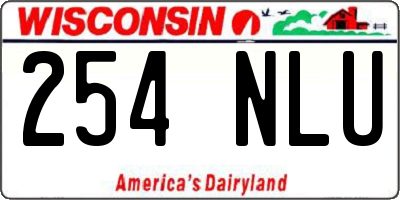 WI license plate 254NLU