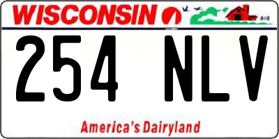 WI license plate 254NLV