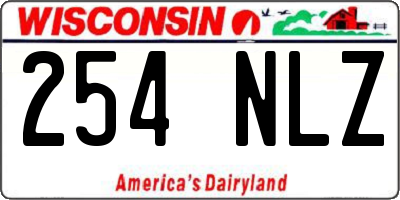 WI license plate 254NLZ