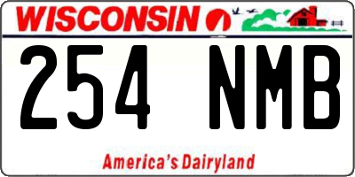 WI license plate 254NMB