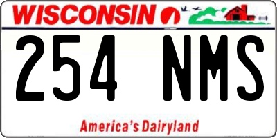 WI license plate 254NMS