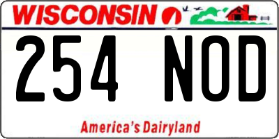 WI license plate 254NOD