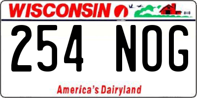 WI license plate 254NOG