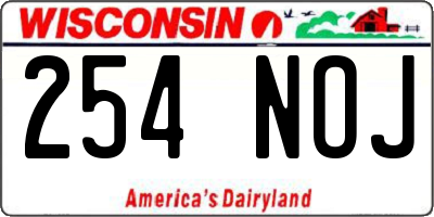 WI license plate 254NOJ