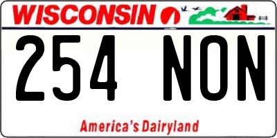 WI license plate 254NON