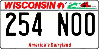 WI license plate 254NOO