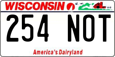 WI license plate 254NOT