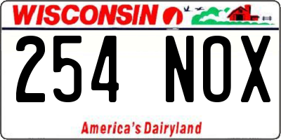 WI license plate 254NOX