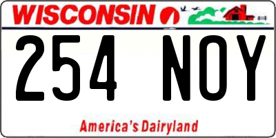 WI license plate 254NOY