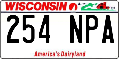 WI license plate 254NPA
