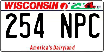 WI license plate 254NPC